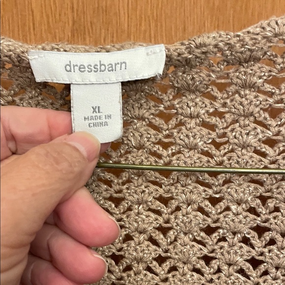 Dressbarn Tan Cropped Knit Sweater - Picture 2 of 2